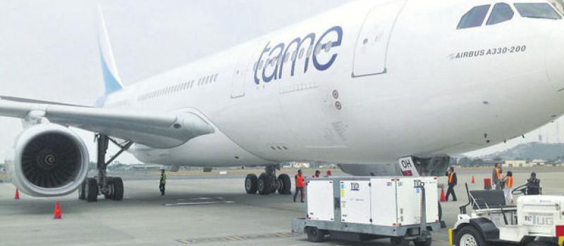 Cortesía de Tame El nuevo avión de Tame llegó a Guayaquil. Tiene 273 asientos.
