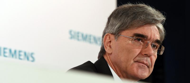 Joe Kaeser, CEO de la industria alemana Siemens, atendió una rueda de prensa. Foto: AFP