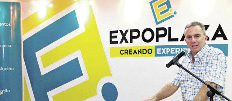 Ricardo Baquerizo de Expoplaza, en el lanzamiento de la nueva imagen.  Foto: Cortesía de Expoplaza