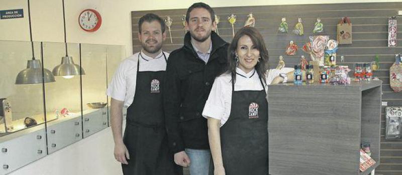 Pedro José Cruz (izq.), Juan José Nájera y Cristina Terán son los socios de Rock Candy. Foto: Jenny Navarro / líderes