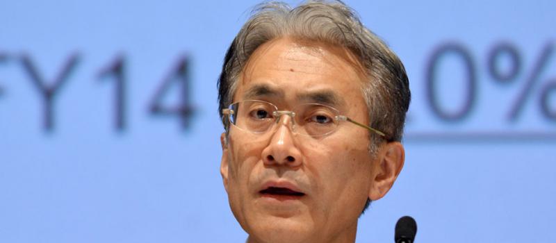 Kenichiro Yoshida entregó hoy (4 de febrero) durante una rueda de prensa los balances financieros de Sony. Foto: AFP.