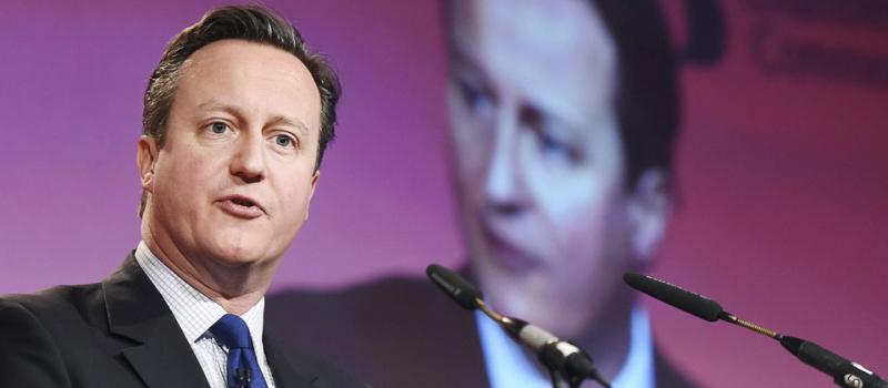 El primer ministro británico, David Cameron, pronuncia su discurso durante la conferencia anual de la Cámara de Comercio Británica, en Londres, Reino Unido, hoy, 10 de febrero de 2015. Foto: EFE