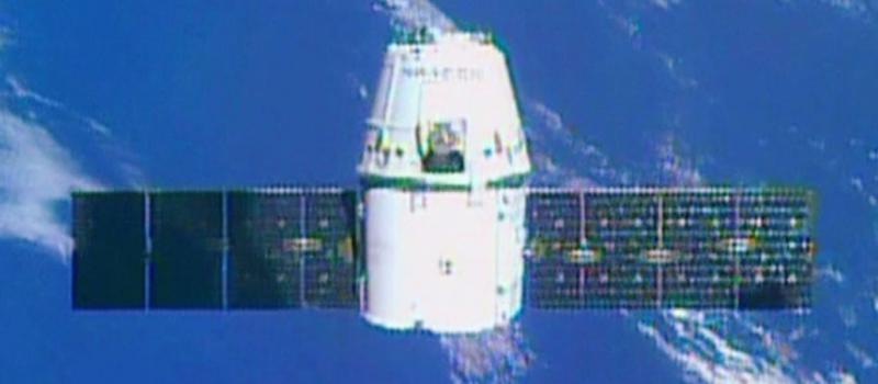 La cápsula de la empresa Spacex salió de Cabo Cañaveral (Florida) el 14 de abril y el 17 se acopló a la EEI. Foto: Archivo/AFP