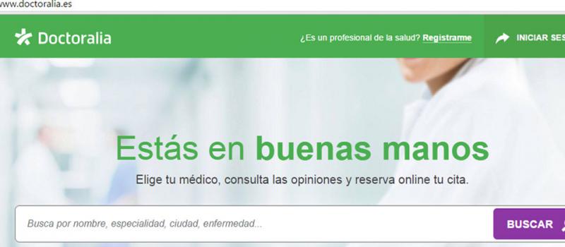 Doctoralia es una plataforma virtual donde los pacientes pueden contactar a médicos, en 20 países donde ofrece el servicio. Foto: Captura de pantalla
