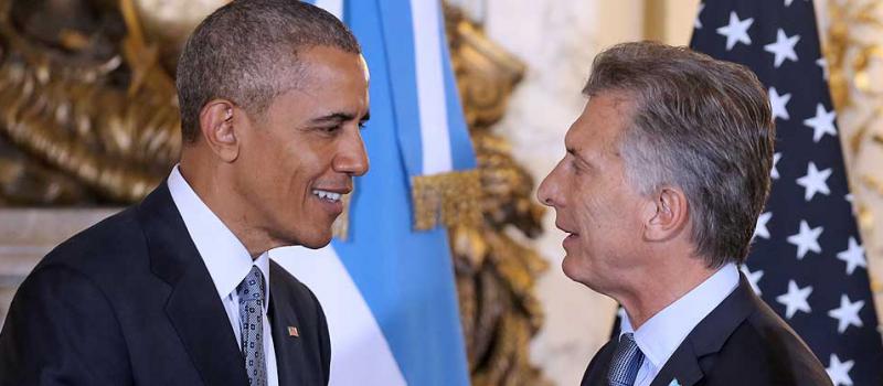 El presidente Barack Obama se reunió con su homólogo Mauricio Macri en Buenos Aires. Foto: AFP