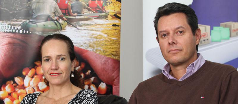 María Lorena Correa y Diego Vergara están a cargo del fideicomiso que apoya a pymes y emprendimientos. Carana Ecuador es parte de la AEI. Foto: Vicente Costales / LÍDERES