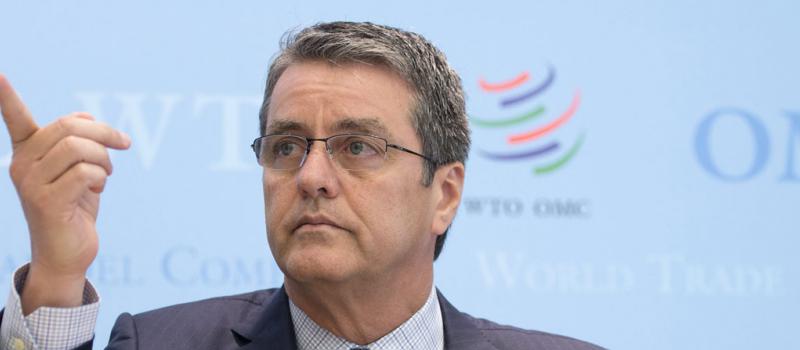 El director general de la Organización Mundial del Comercio (OMC), Roberto Azevedo, presenta a la prensa las previsiones mundiales de comercio para 2016, en la sede de la institución en Ginebra (Suiza) hoy, 7 de abril de 2016. Foto: EFE