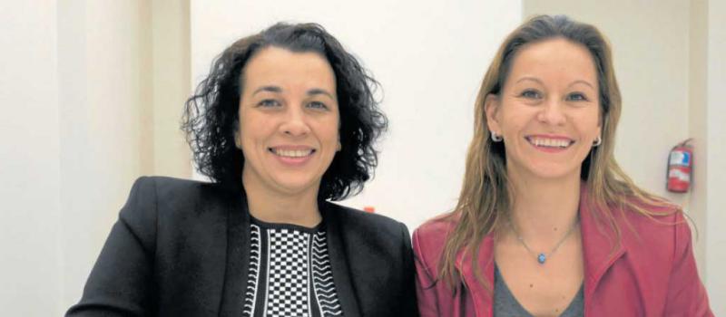 Diana Coll y Claudia Román, de Nokia, explicaron las ventajas de la nueva red para transmisión de datos. Foto: EFE