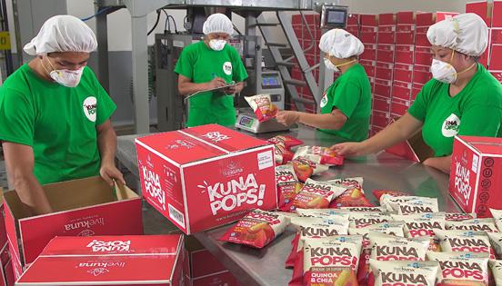 Una imagen de la planta en la que se procesan los productos de Kunachía. La empresa también produce y vende snacks de chía, superalimento. Foto: Cortesía Corporación Kunachía